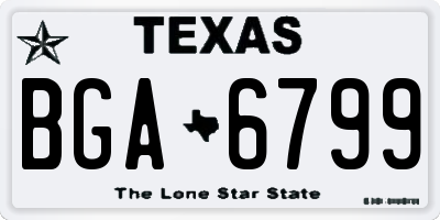 TX license plate BGA6799