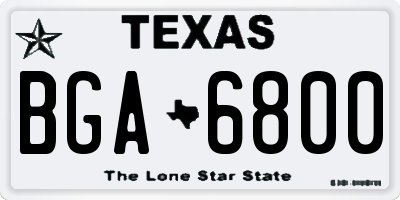 TX license plate BGA6800