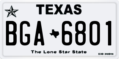 TX license plate BGA6801