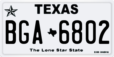 TX license plate BGA6802