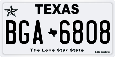 TX license plate BGA6808