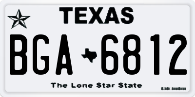 TX license plate BGA6812