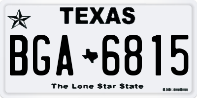 TX license plate BGA6815