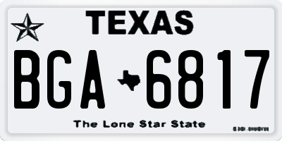 TX license plate BGA6817