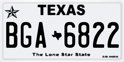 TX license plate BGA6822