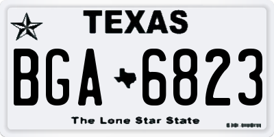 TX license plate BGA6823