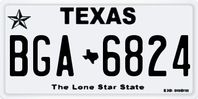 TX license plate BGA6824