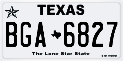 TX license plate BGA6827