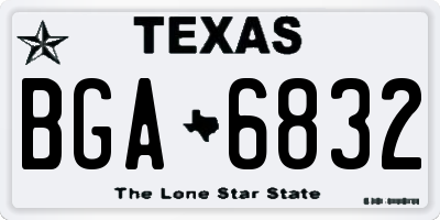 TX license plate BGA6832