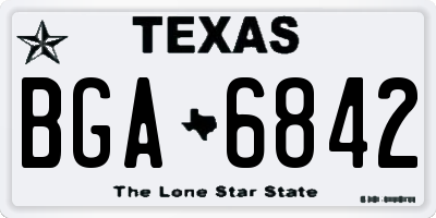 TX license plate BGA6842