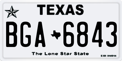 TX license plate BGA6843