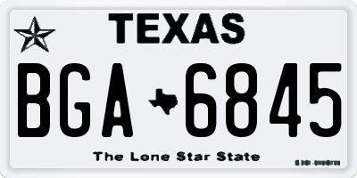 TX license plate BGA6845