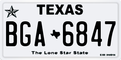 TX license plate BGA6847