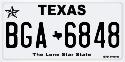 TX license plate BGA6848
