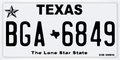 TX license plate BGA6849