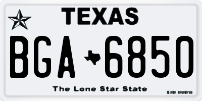 TX license plate BGA6850