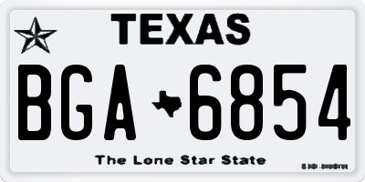 TX license plate BGA6854