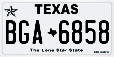 TX license plate BGA6858