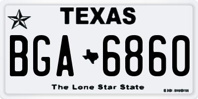 TX license plate BGA6860