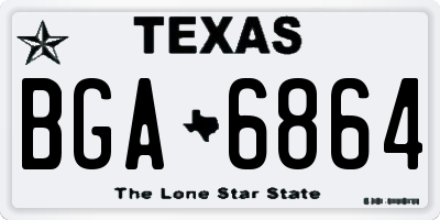 TX license plate BGA6864
