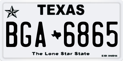 TX license plate BGA6865