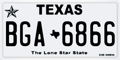 TX license plate BGA6866