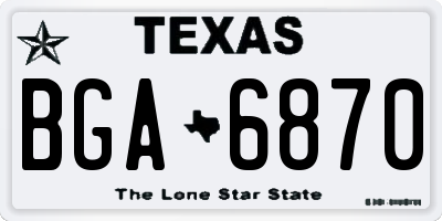 TX license plate BGA6870