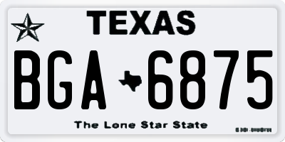 TX license plate BGA6875