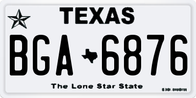 TX license plate BGA6876
