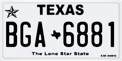 TX license plate BGA6881
