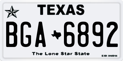 TX license plate BGA6892