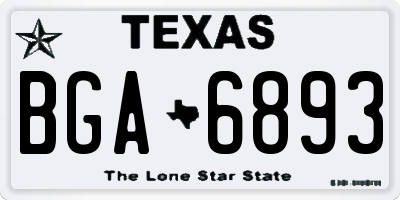 TX license plate BGA6893
