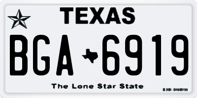 TX license plate BGA6919