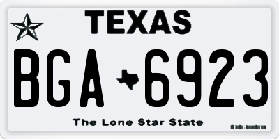 TX license plate BGA6923