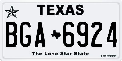 TX license plate BGA6924