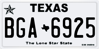 TX license plate BGA6925