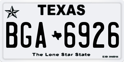 TX license plate BGA6926