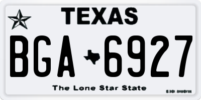 TX license plate BGA6927