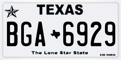 TX license plate BGA6929
