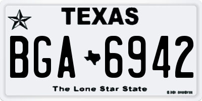 TX license plate BGA6942