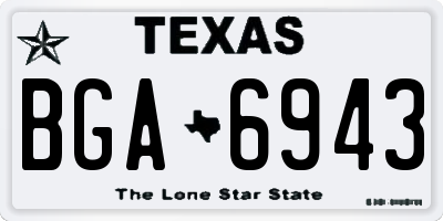 TX license plate BGA6943