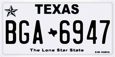 TX license plate BGA6947