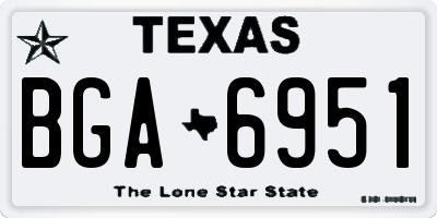 TX license plate BGA6951