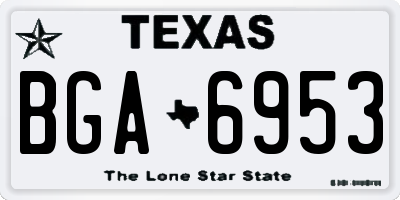 TX license plate BGA6953