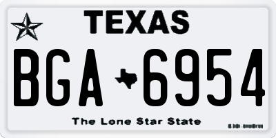 TX license plate BGA6954