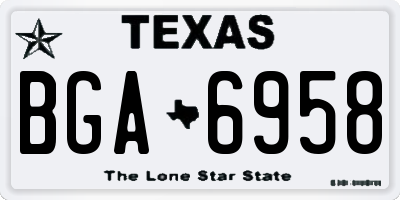 TX license plate BGA6958