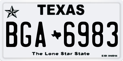TX license plate BGA6983