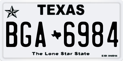 TX license plate BGA6984