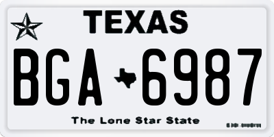 TX license plate BGA6987