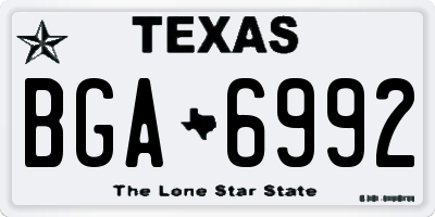 TX license plate BGA6992